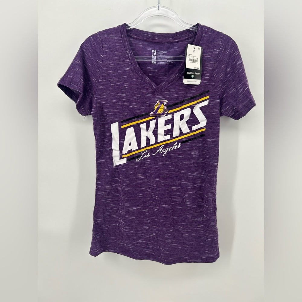NBA Los Angeles Lakers Purple Women V-neck T-shirt Nwt